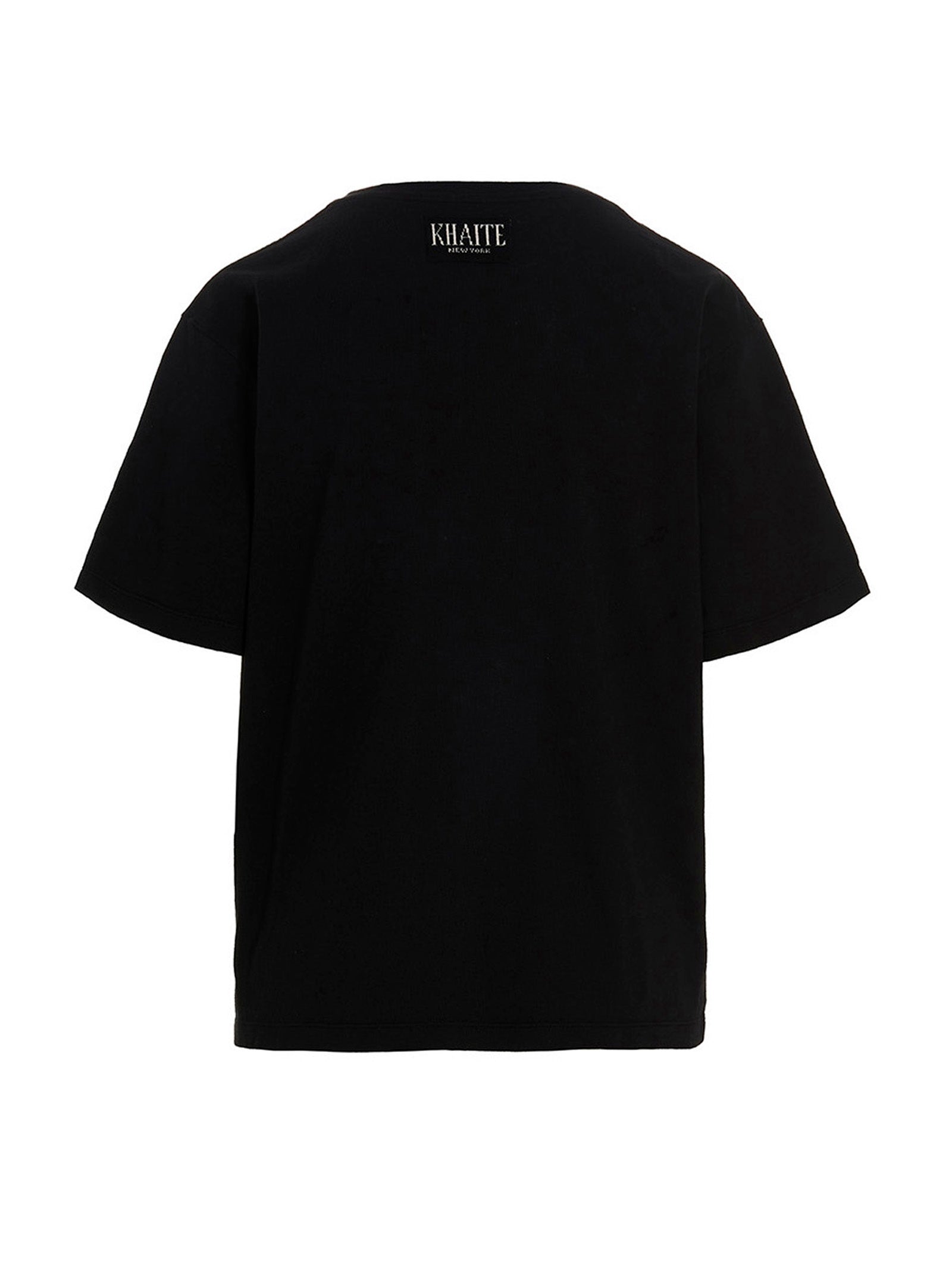 Camiseta de algodón negra Khaite