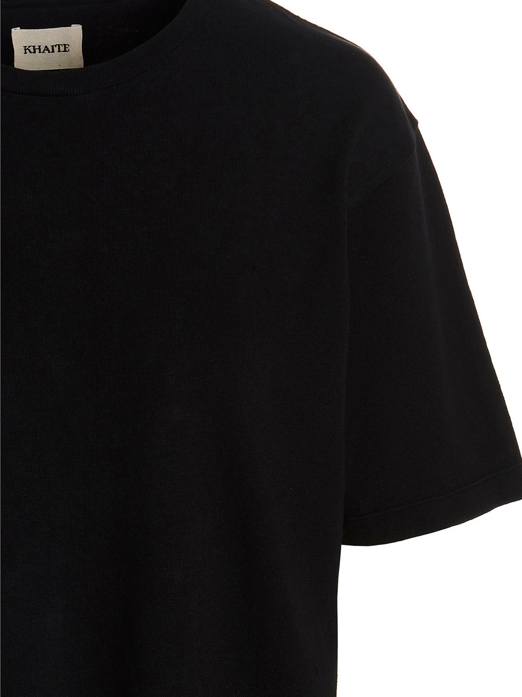 Camiseta de algodón negra Khaite
