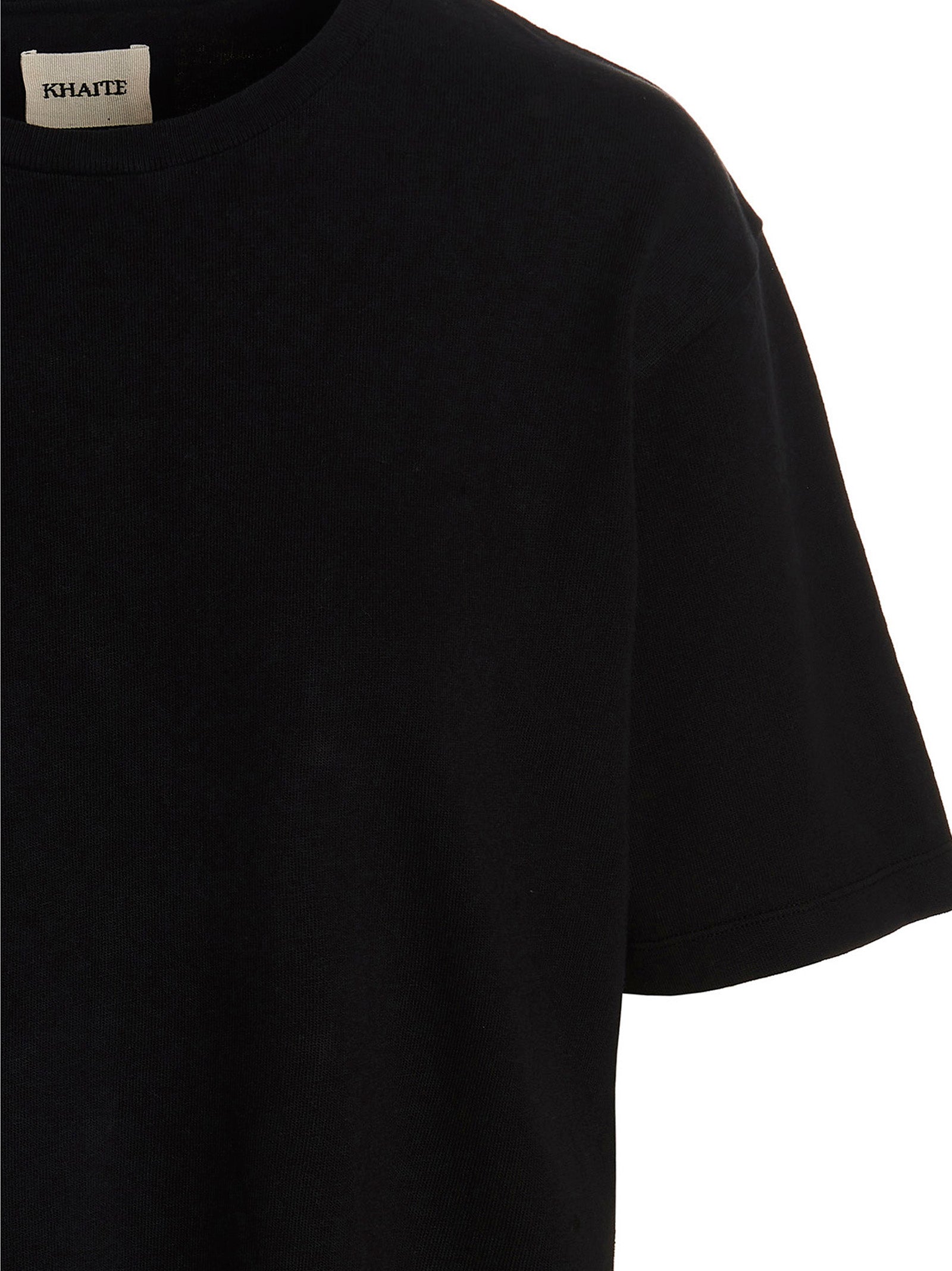 Camiseta de algodón negra Khaite