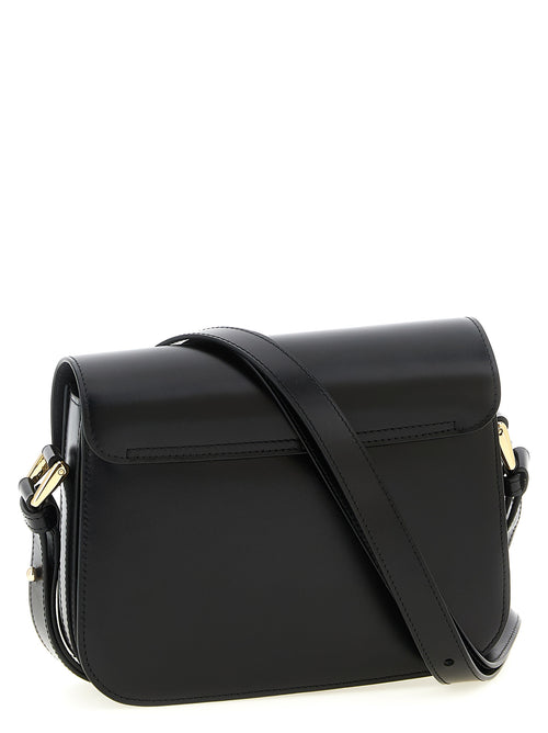 Bolso bandolera de piel de vacuno negra A.P.C.