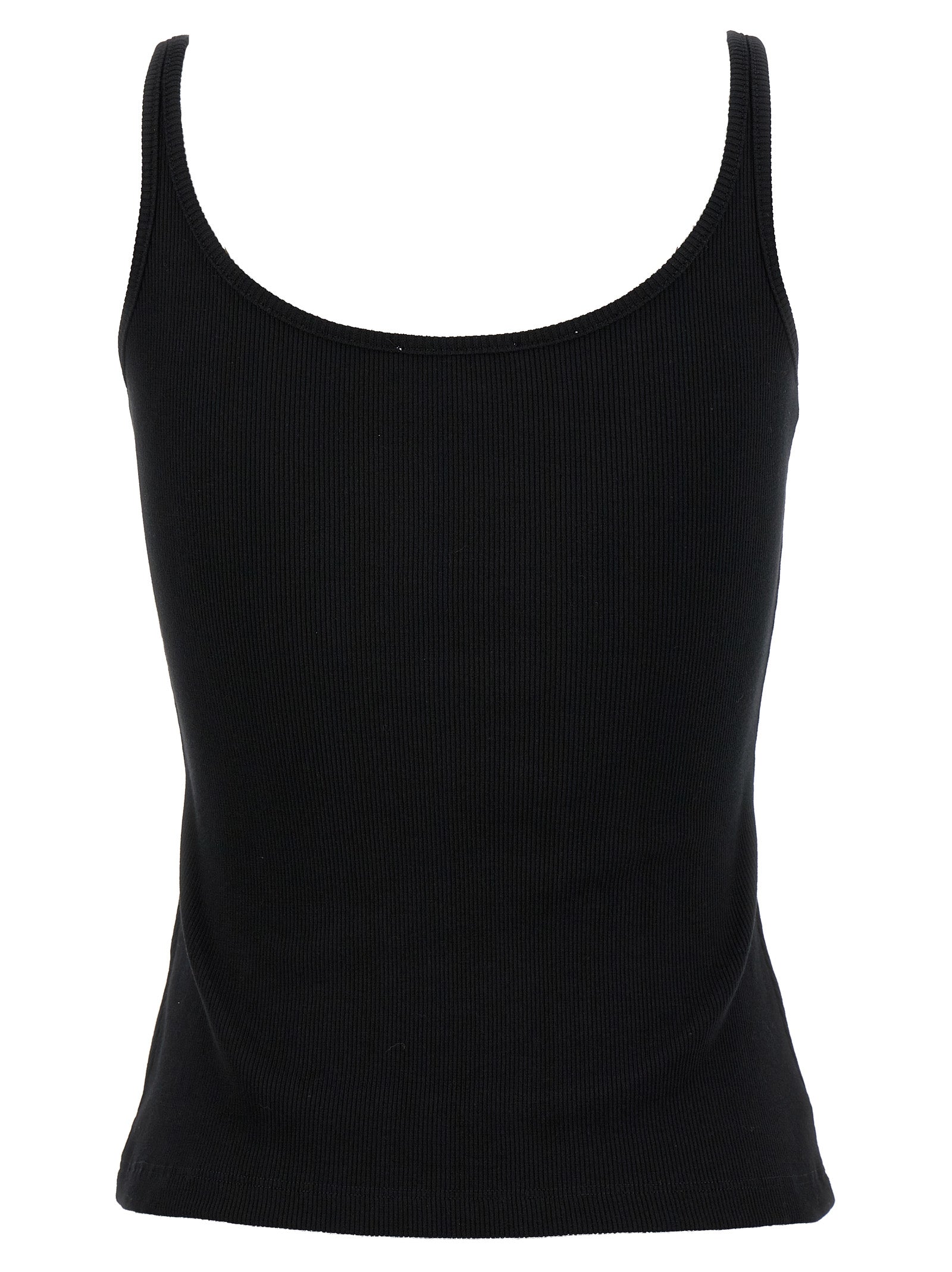 Camiseta sin mangas Off-White de algodón negro