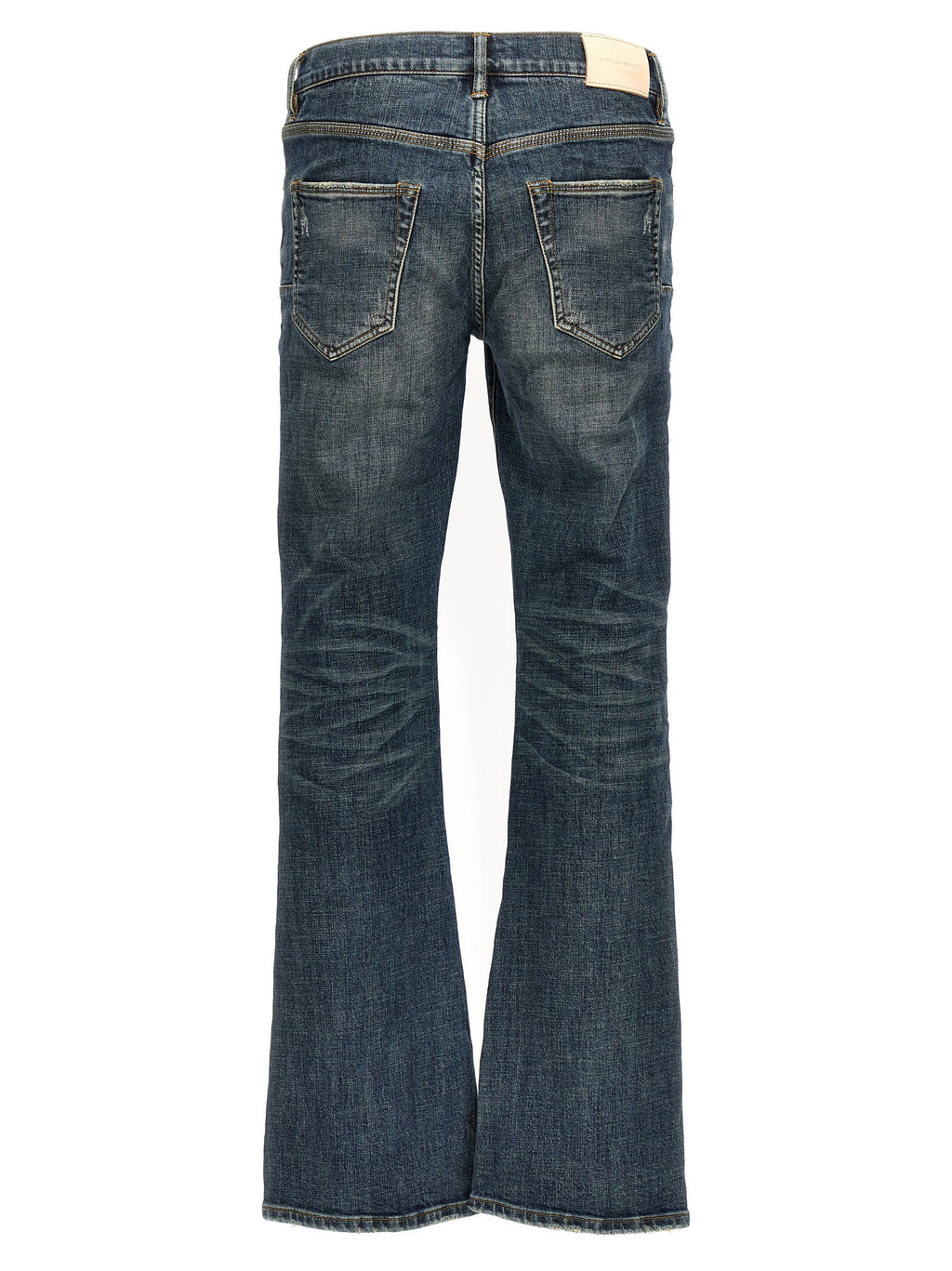 PURPLE Blue Cotton Flared Jeans