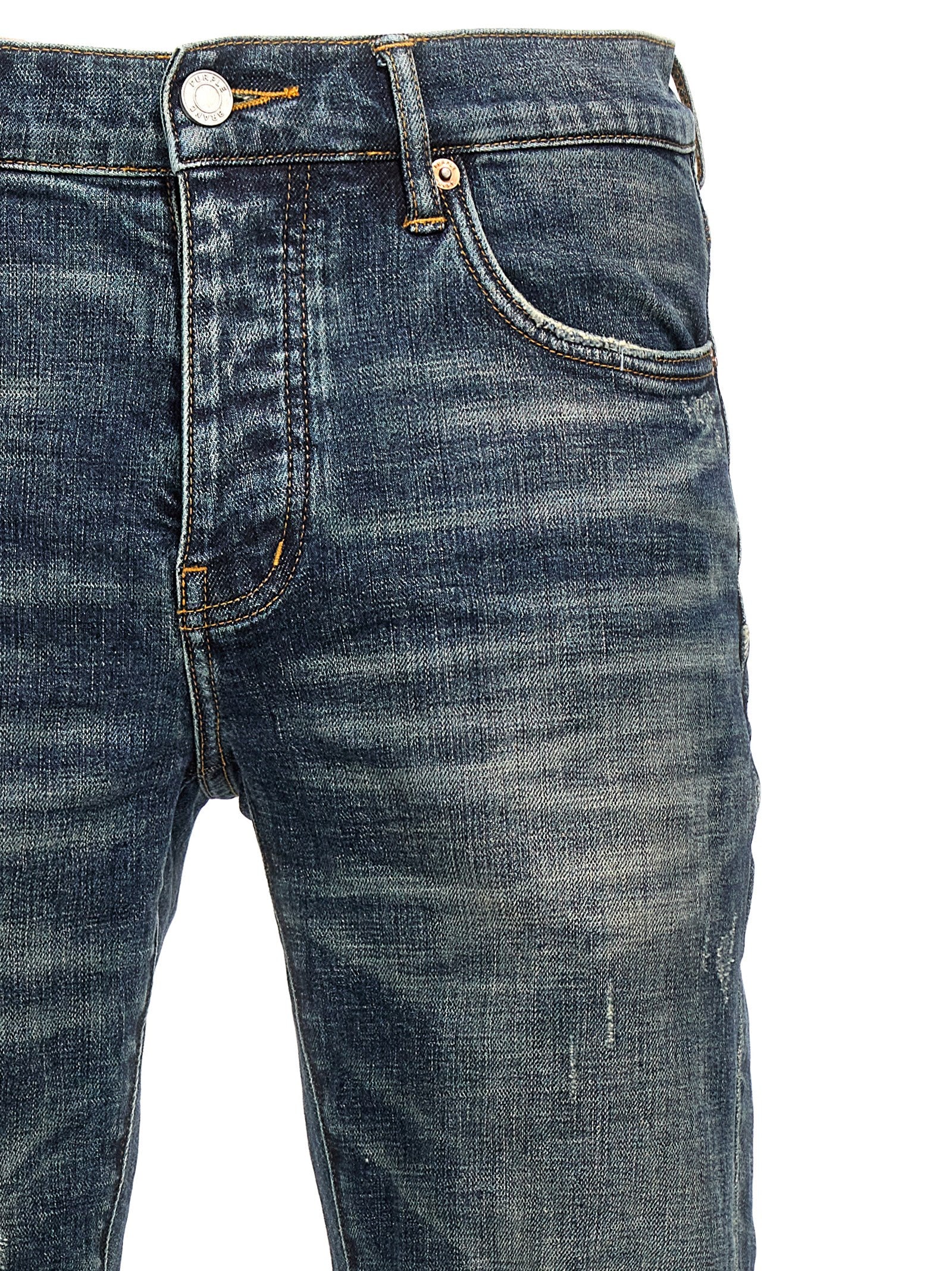 PURPLE Blue Cotton Flared Jeans
