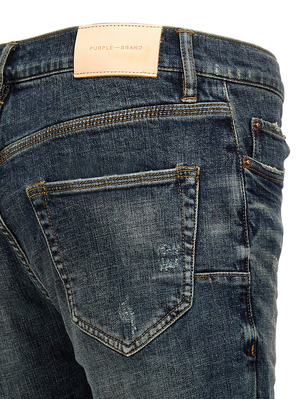 PURPLE Blue Cotton Flared Jeans