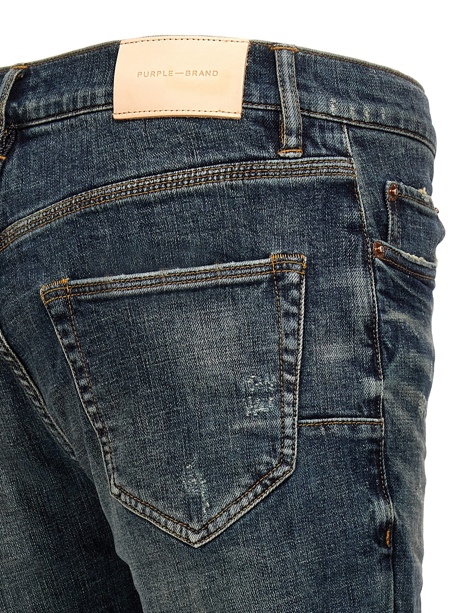 PURPLE Blue Cotton Flared Jeans
