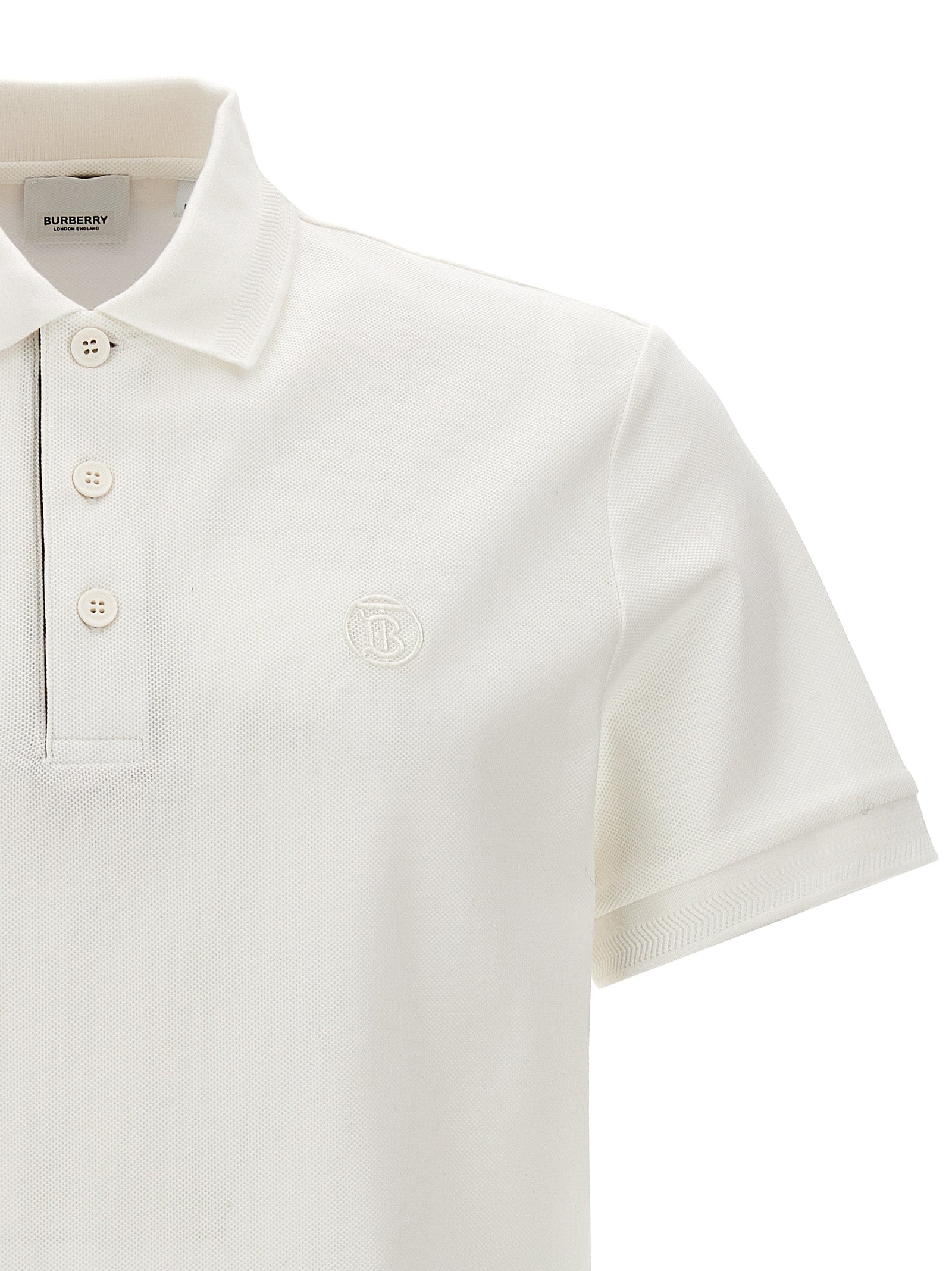 Polo de algodón blanco de Burberry