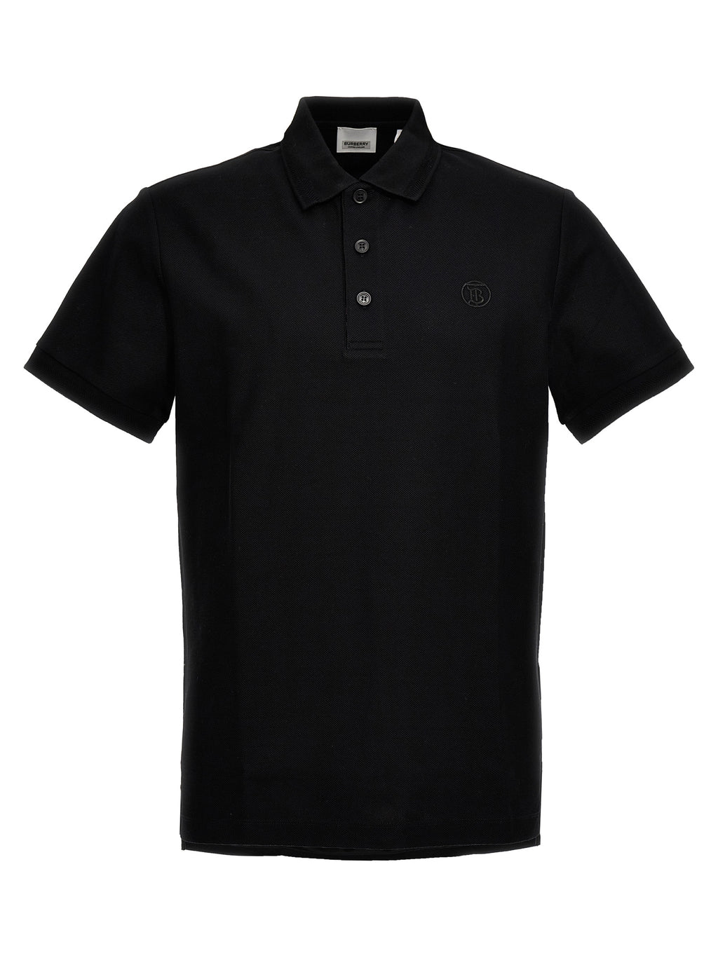 Polo de Algodón Negro de Burberry