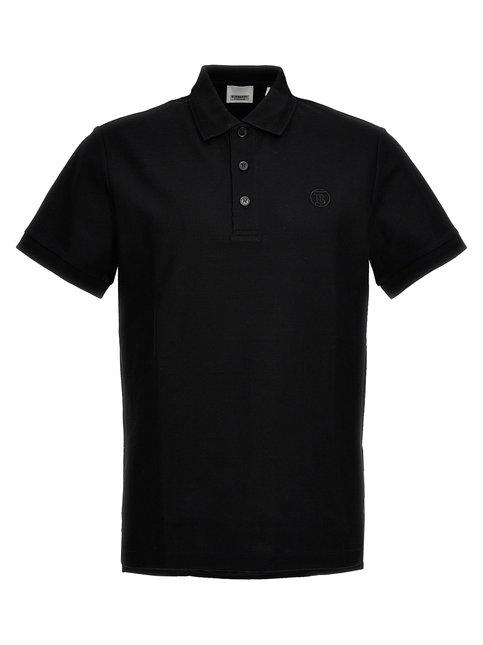 Polo de Algodón Negro de Burberry