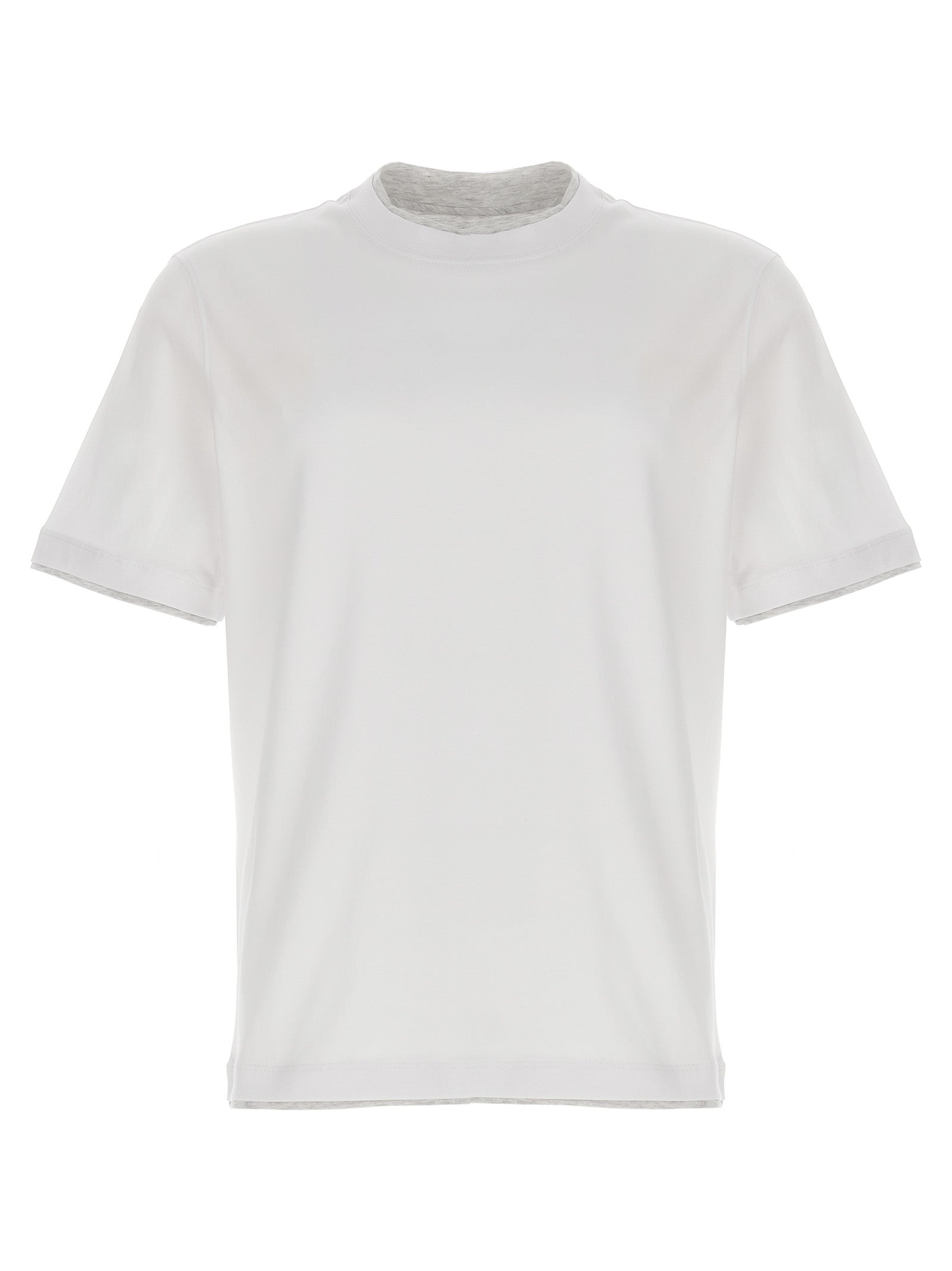 Camiseta de algodón blanca Brunello Cucinelli