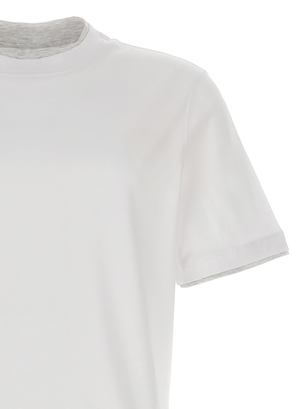 Camiseta de algodón blanca Brunello Cucinelli