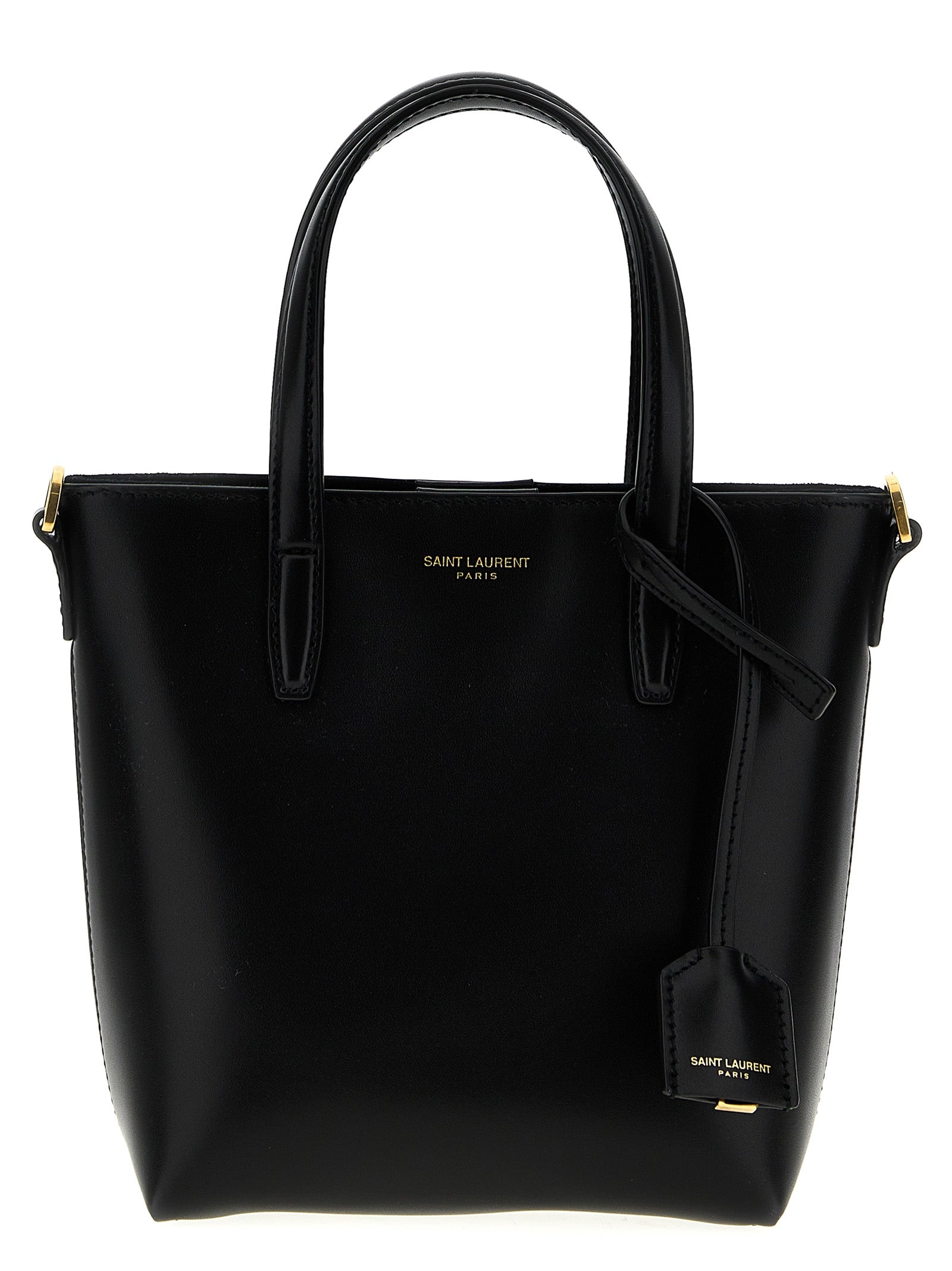 Bolso tote Saint Laurent de piel de becerro negra