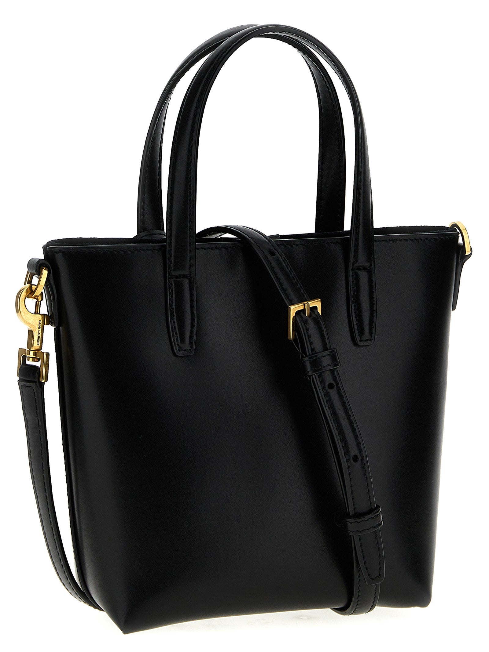 Bolso tote Saint Laurent de piel de becerro negra