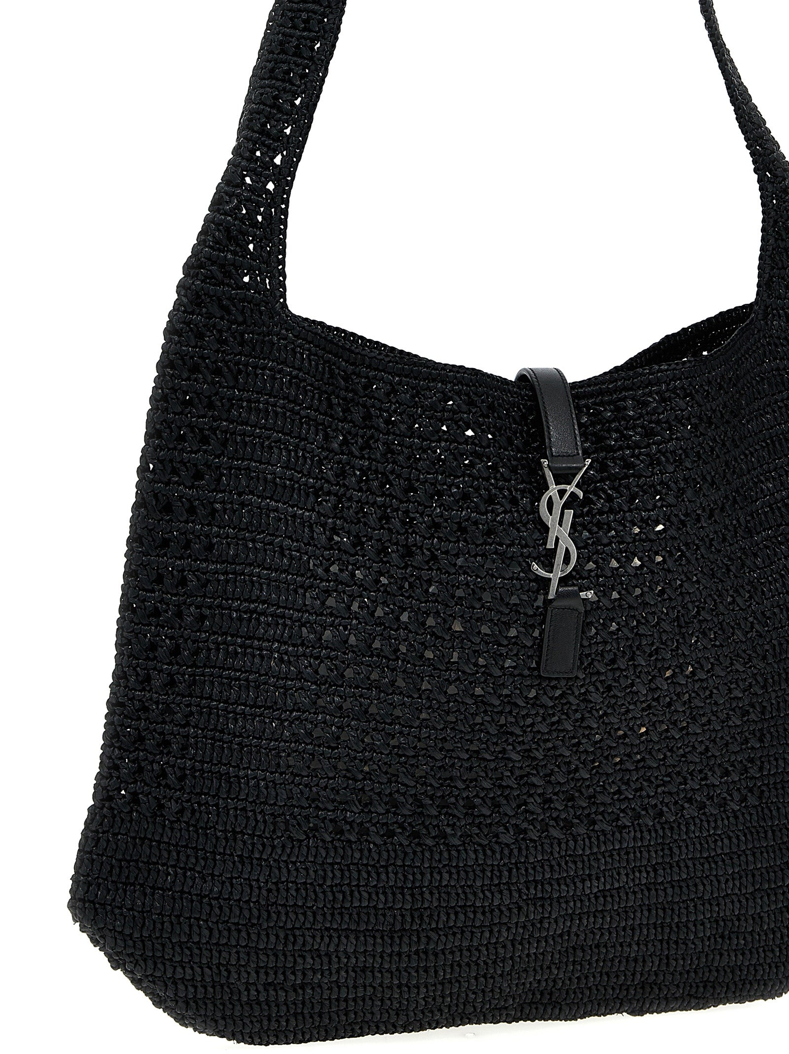 Bolso tote Saint Laurent de rafia negra