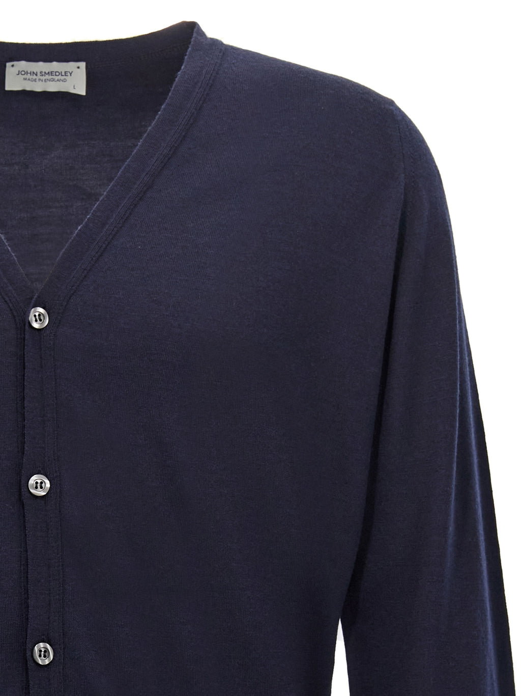 JOHN SMEDLEY Blue Wool Cardigan