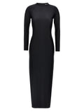 T BY ALEXANDER WANG Black Nylon Midi Dress