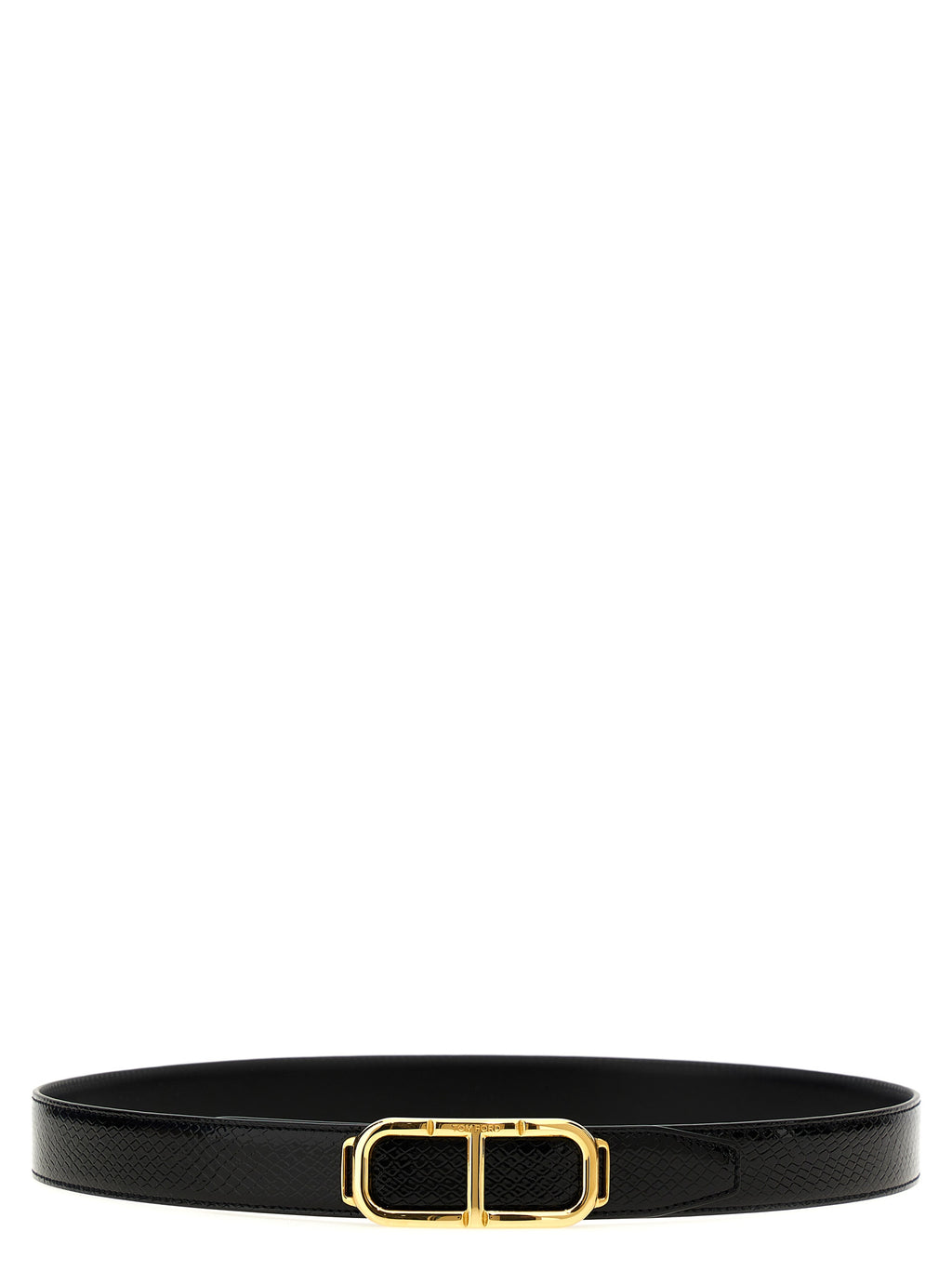 Cinturón regular Tom Ford de piel negra