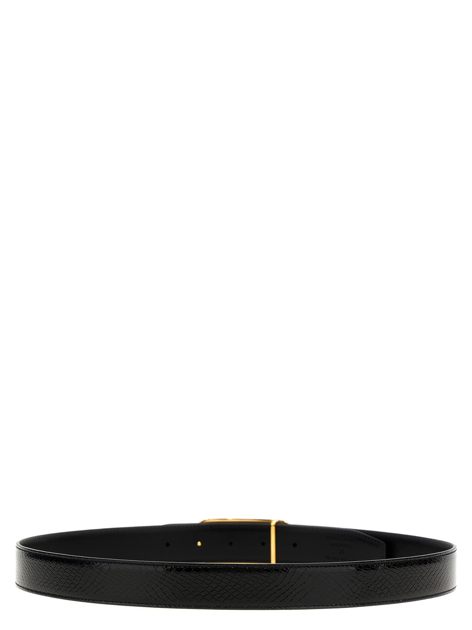 Cinturón regular Tom Ford de piel negra