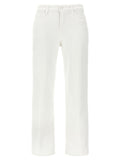 7 For All Mankind White Cotton High-Waisted Jean