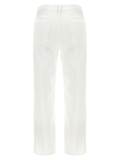 Jean blanco de algodón de tiro alto 7 For All Mankind