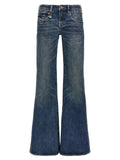 R13 Blue Cotton Flared Jeans