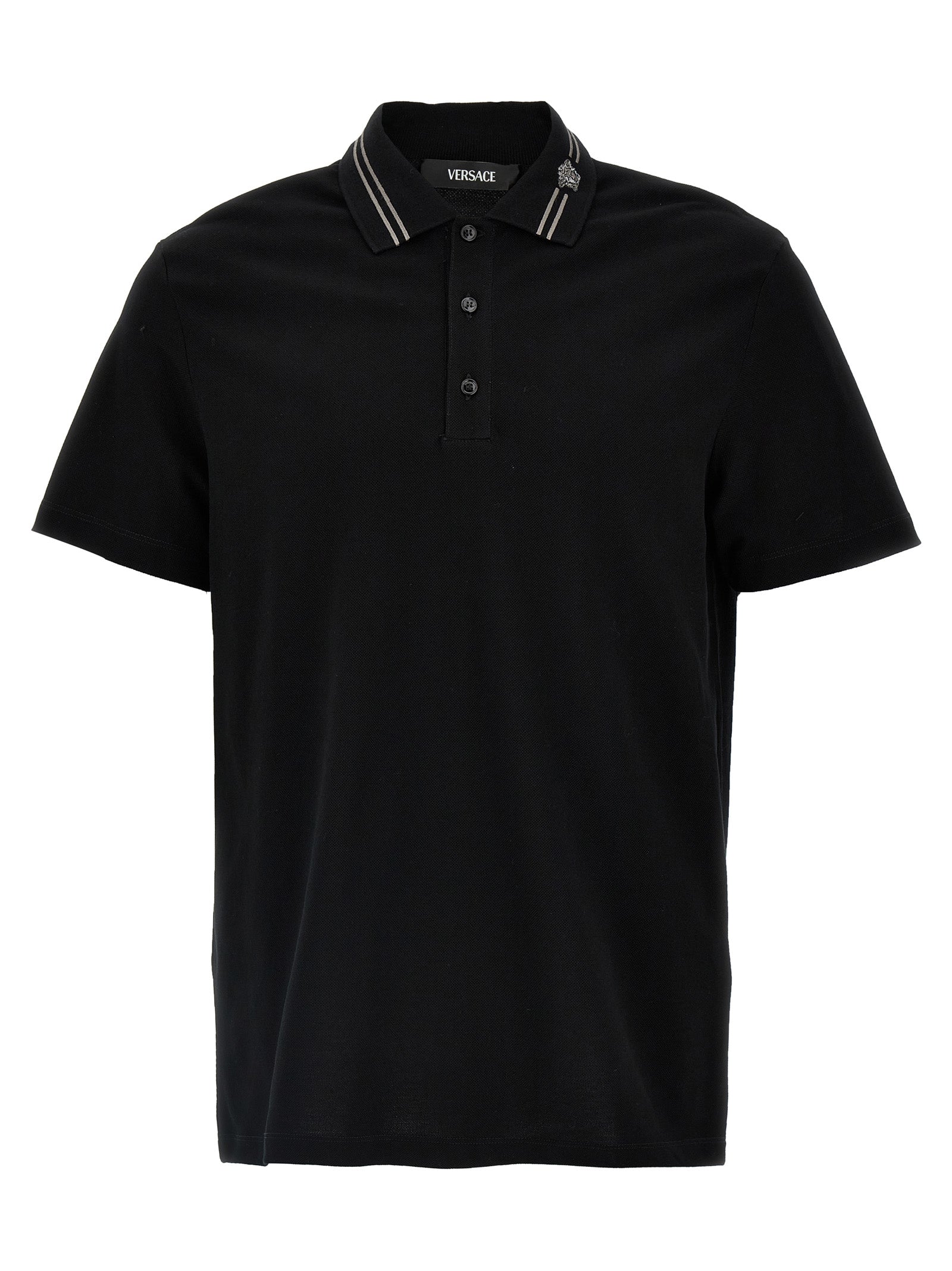Polo Versace de algodón negro