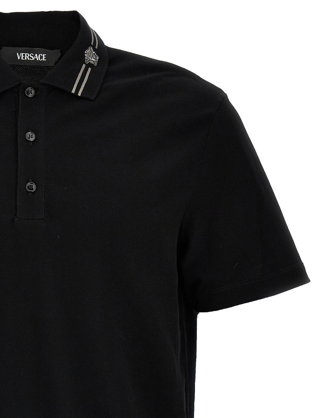 Polo Versace de algodón negro