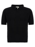 MA'RY'YA Black Cotton Polo Shirt
