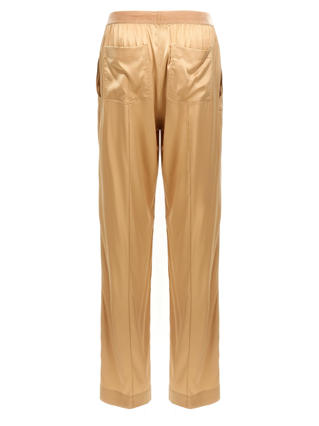 Pantalones casuales de seda beige Tom Ford