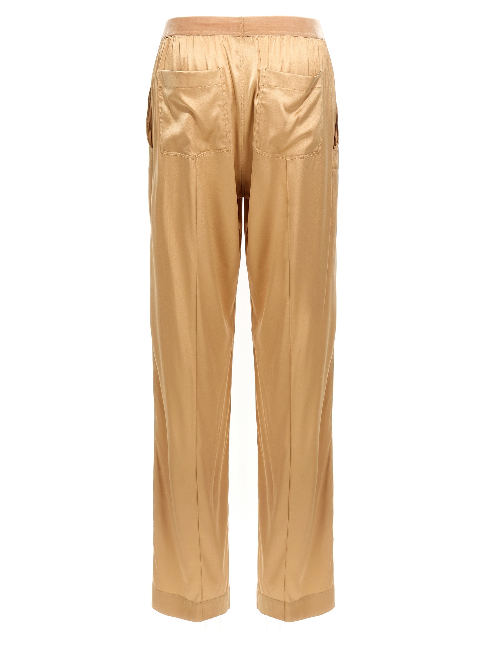 Pantalones casuales de seda beige Tom Ford