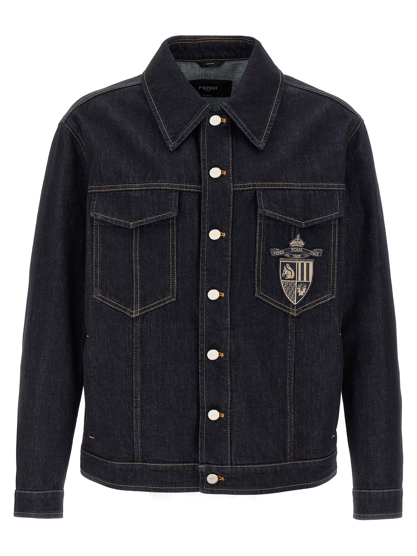 Chaqueta de mezclilla Fendi de algodón azul