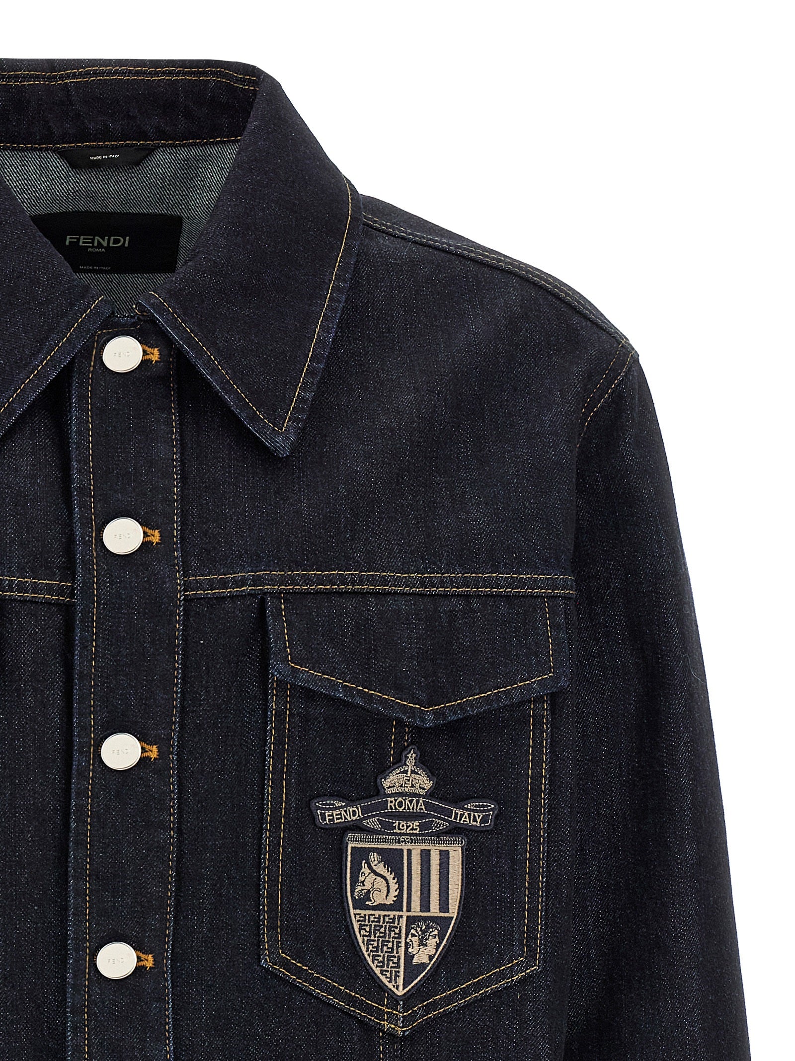 Chaqueta de mezclilla Fendi de algodón azul