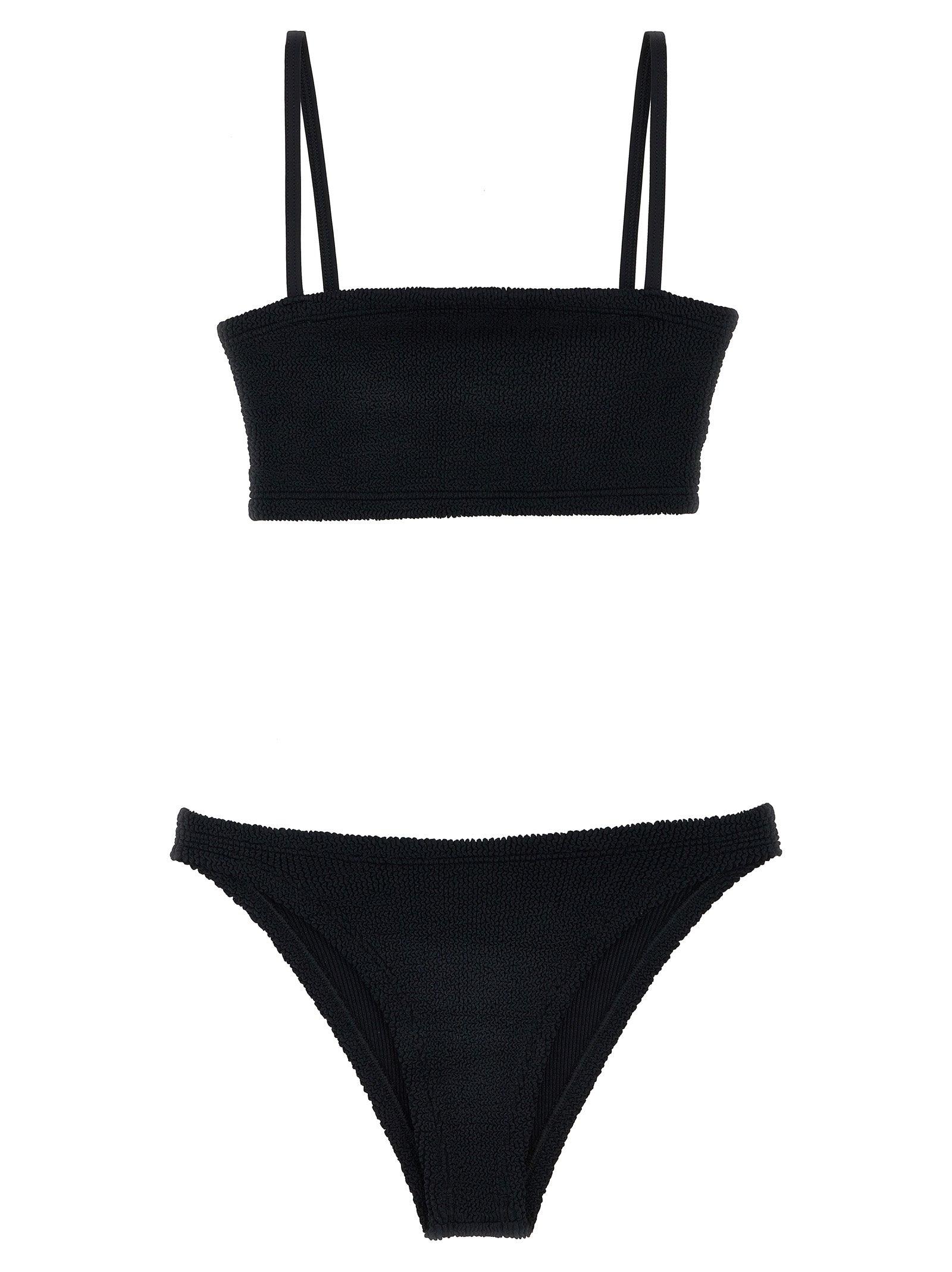 Bikini Hunza G negro de poliamida