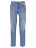 L'Agence Blue Cotton Straight-Leg Jeans