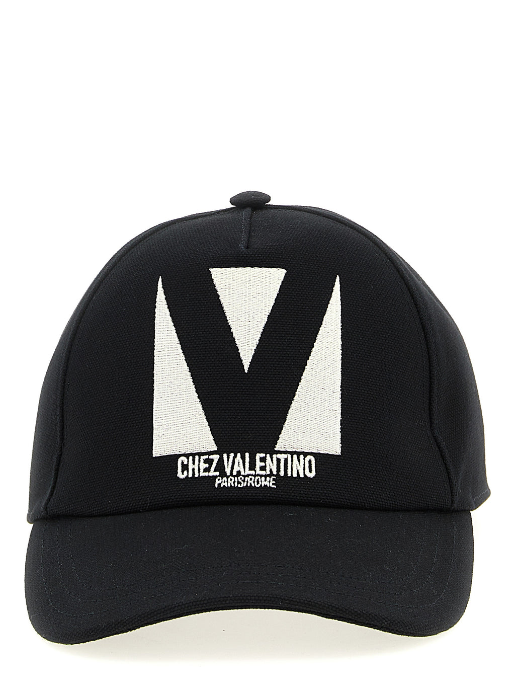 Gorra de algodón negra Valentino Garavani (gorra de béisbol)