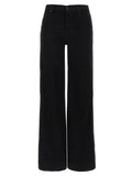 7 For All Mankind Black Cotton Flared Jeans