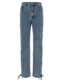 ROTATE BIRGER CHRISTENSEN Blue Cotton Straight-Leg Jeans