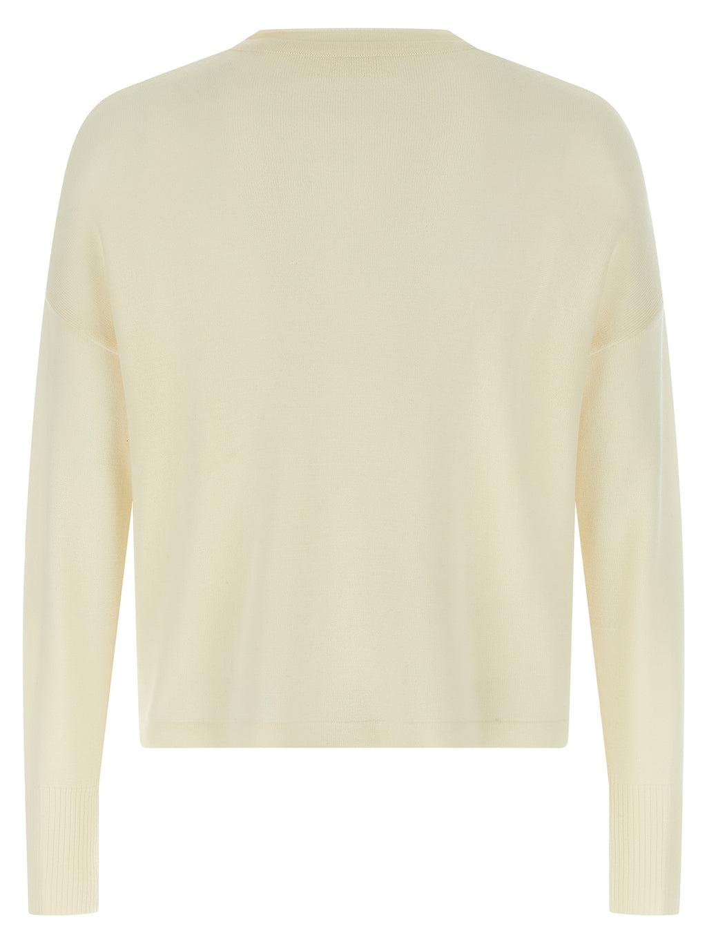 MA'RY'YA White Virgin Wool Cardigan