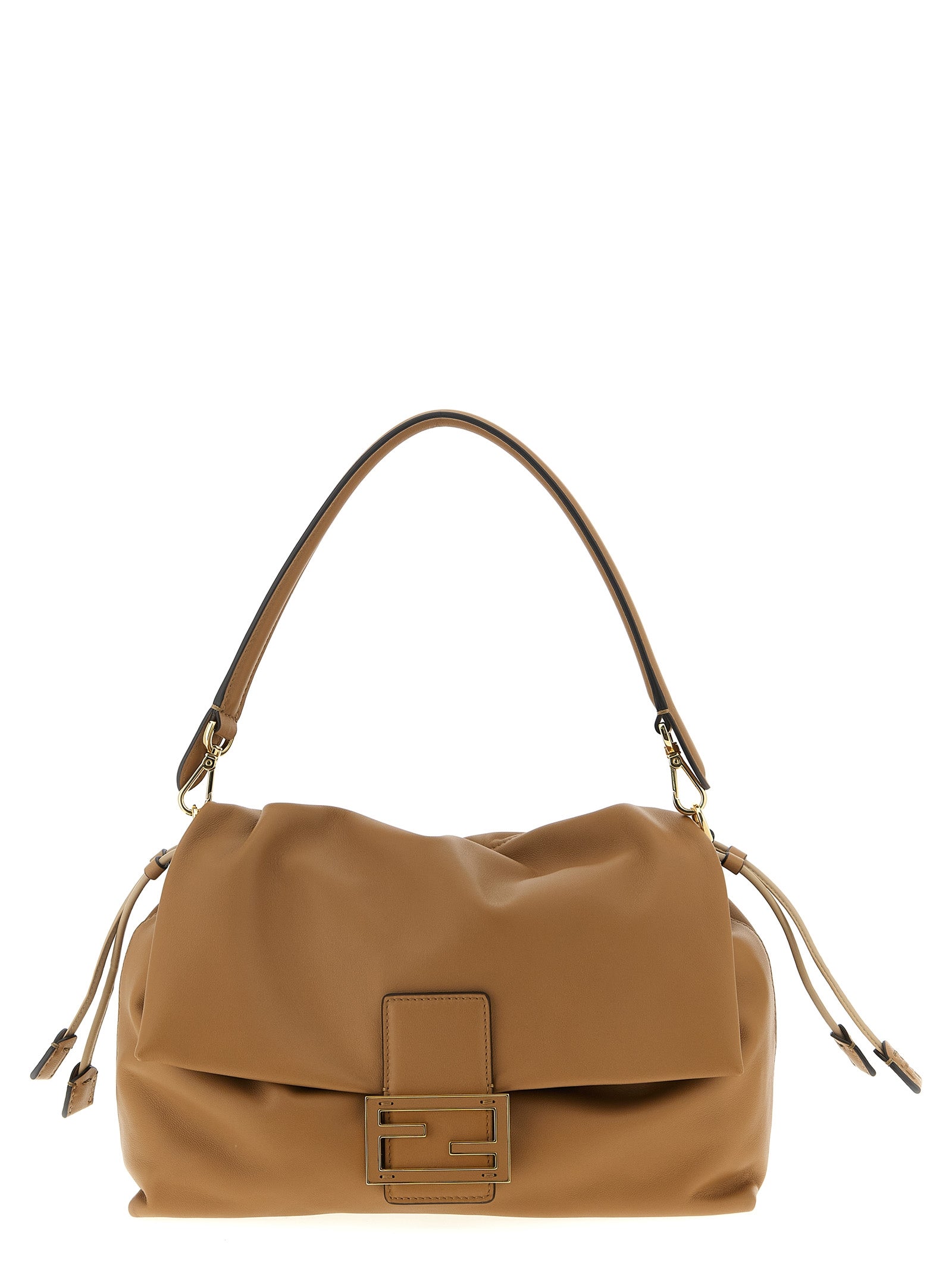 Bolso de hombro Fendi de cuero de cordero beige