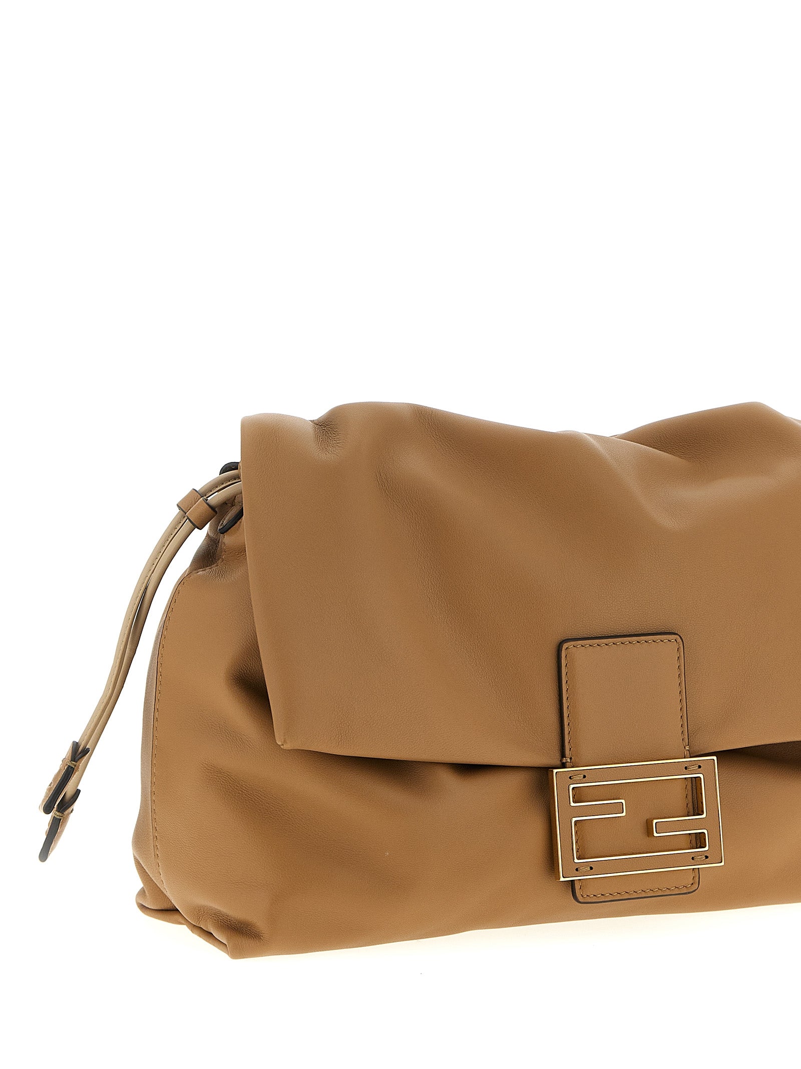 Bolso de hombro Fendi de cuero de cordero beige