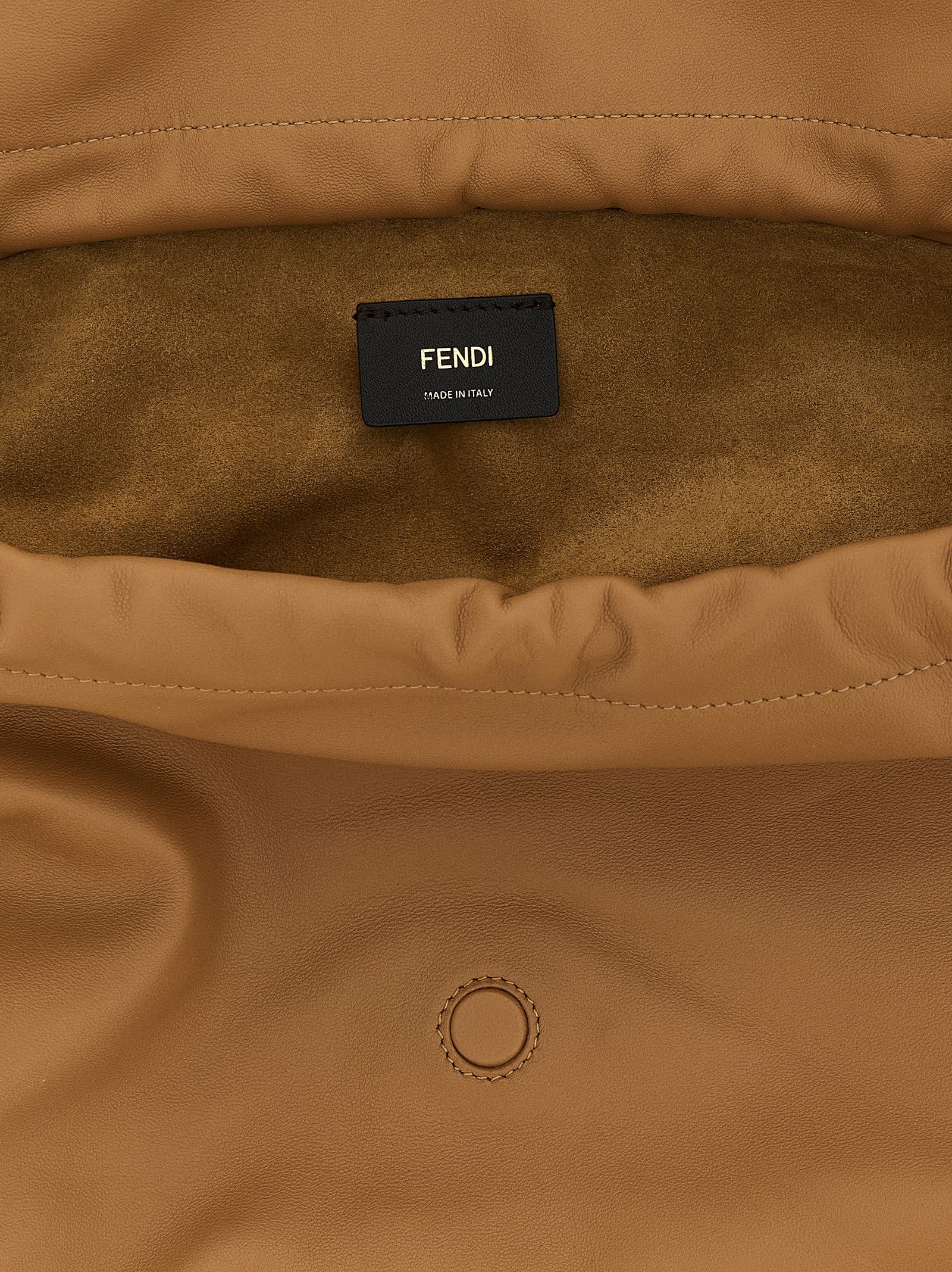 Bolso de hombro Fendi de cuero de cordero beige