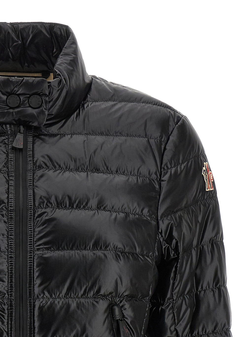 Chaqueta larga de poliamida negra Moncler Grenoble