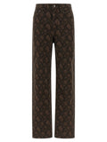 ROTATE BIRGER CHRISTENSEN Brown Cotton Straight-Leg Jeans