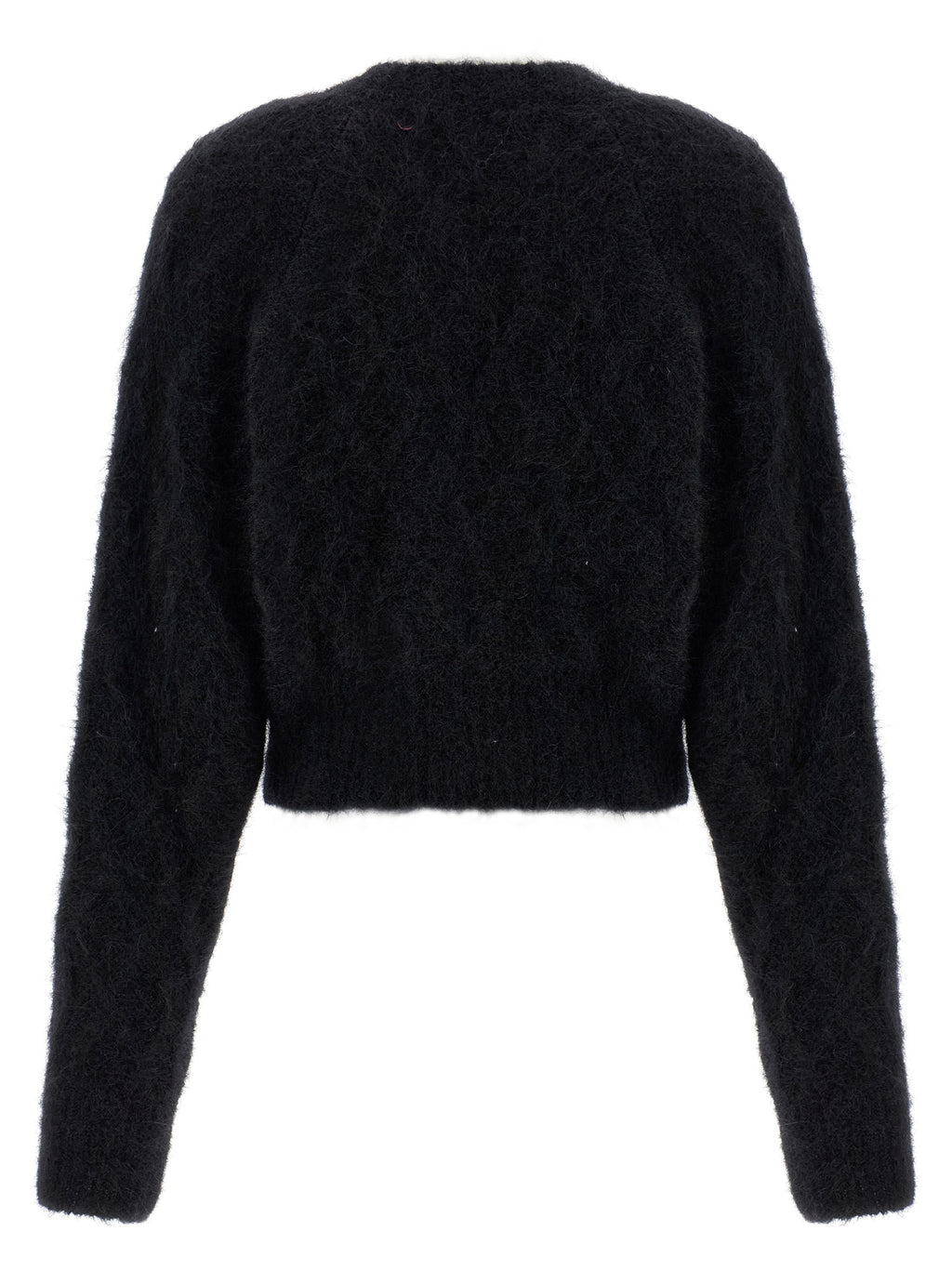ROTATE BIRGER CHRISTENSEN Black Alpaca Leather Cardigan