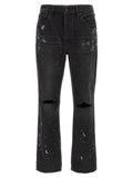PURPLE Black Cotton Straight-Leg Jeans