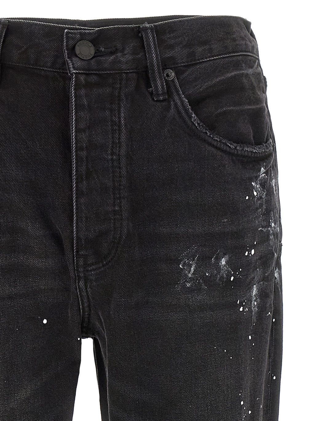 PURPLE Black Cotton Straight-Leg Jeans