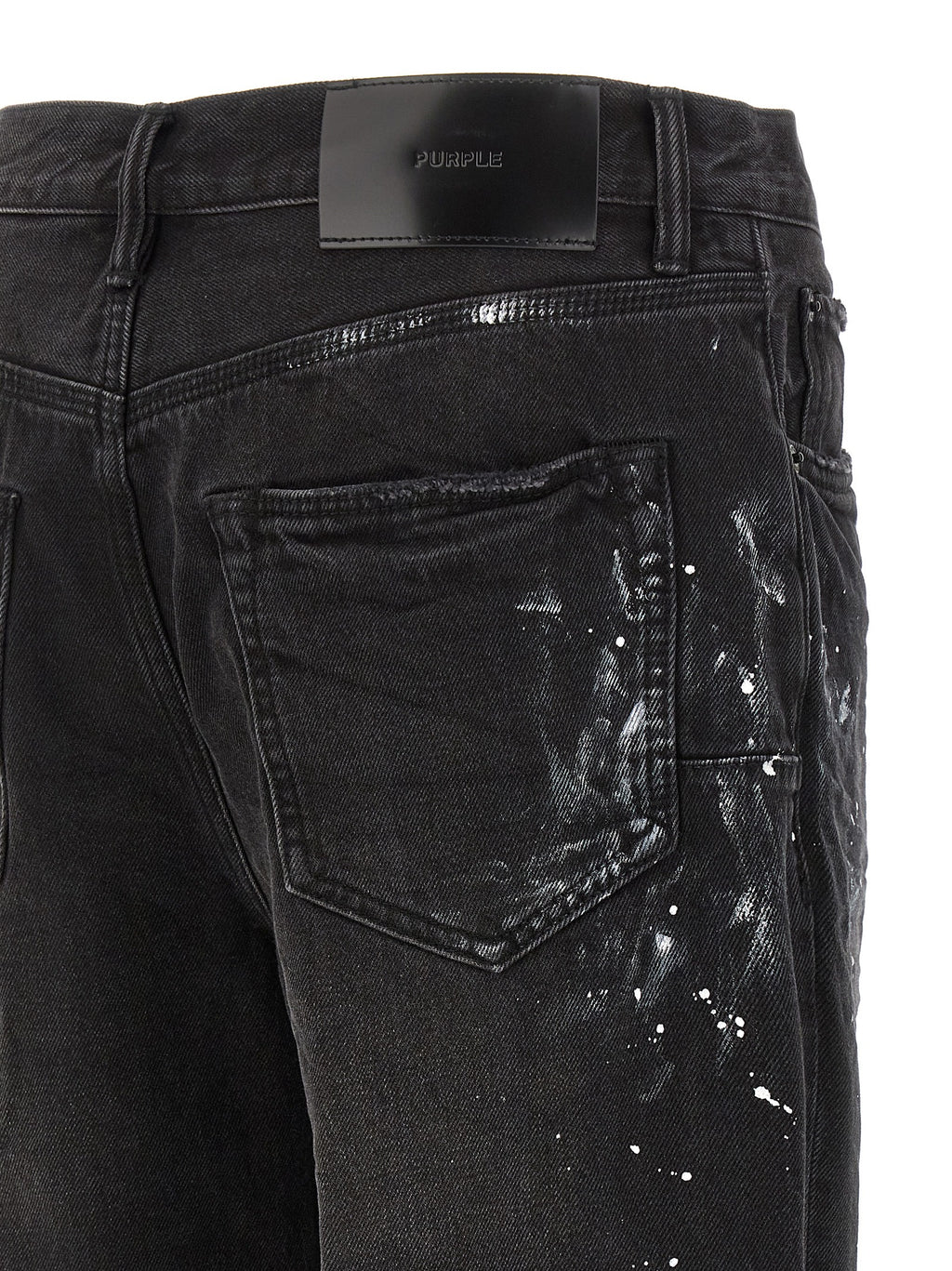 PURPLE Black Cotton Straight-Leg Jeans