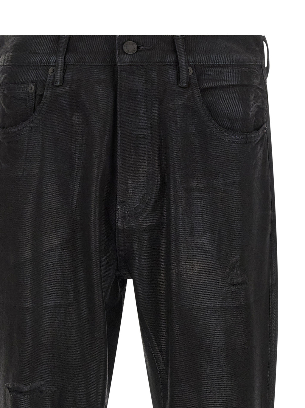 PURPLE Black Cotton Flared Jeans