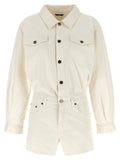 Haikure White Cotton Rompers