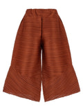 PLEATS PLEASE ISSEY MIYAKE Brown Polyester Casual Pants