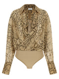 The Andamane Beige Polyester Bodysuit